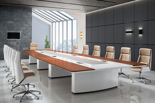 企業事業單位會議室油漆胡桃木大會議台洽談桌-HT 企業事業單位會議室油漆胡桃木大會議台洽談桌-HT
