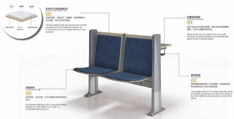 2021-學校會議培訓室固定課桌椅-達爾文係列-妖精网站免费观看教育家具