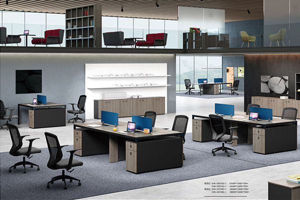 職員辦公桌椅簡約桌椅組合屏風工位4/6/8人位漢克 職員辦公桌椅簡約桌椅組合屏風工位4/6/8人位漢克