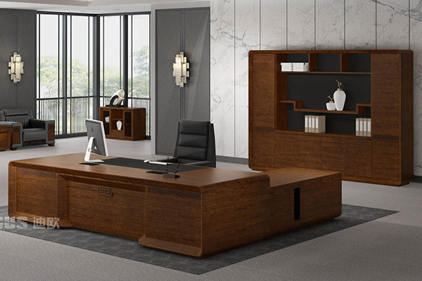 企業單位油漆胡桃木現代簡約風格老板大班台-騰爵 企業單位油漆胡桃木現代簡約風格老板大班台-騰爵