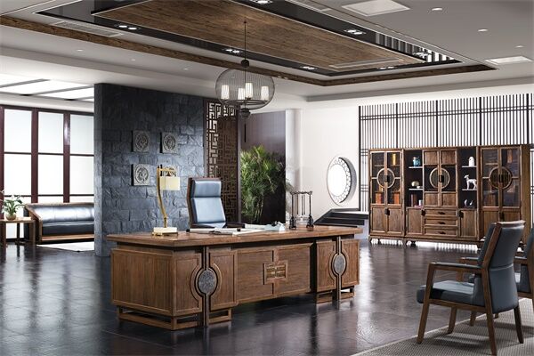 新中式古典傳統純實木老板班台-東方印象 新中式古典傳統純實木老板班台-東方印象